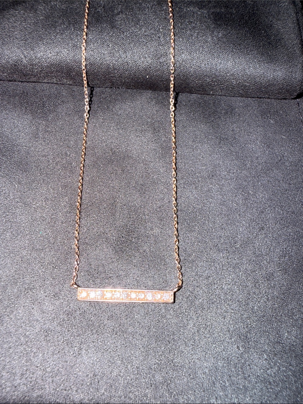 Kendra Scott Rose Gold Pavé Bar Pendant Necklace